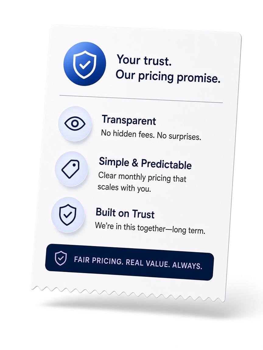 Monthly Cards pricing promise: transparent, simple, and built on trust
